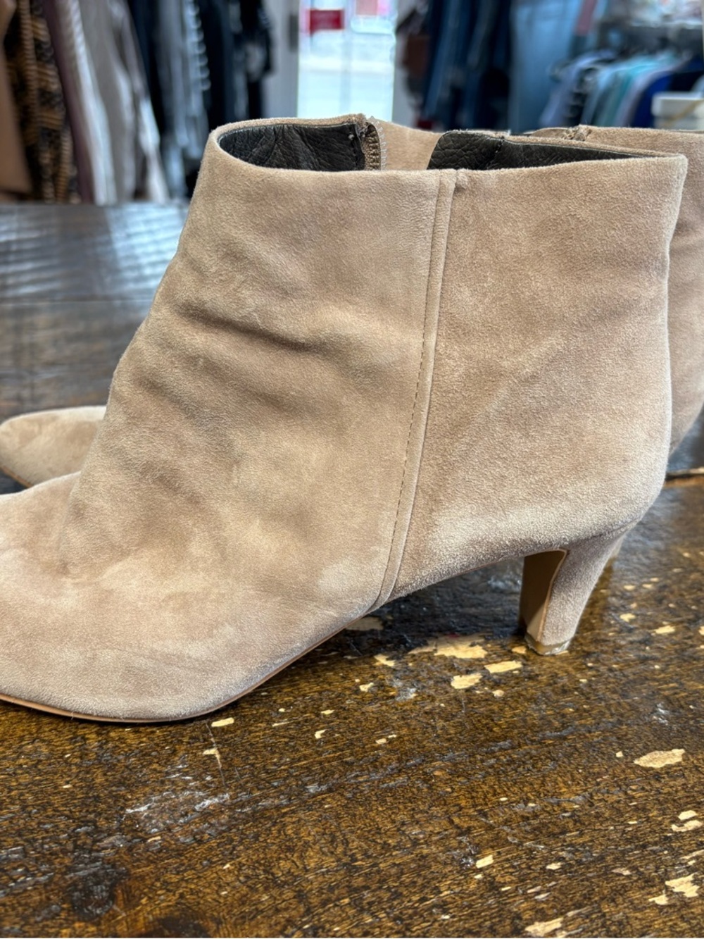 Vince Camuto Taupe Suede Ankle Booties